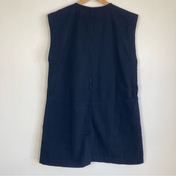 Banana Republic Factory Split Neck Mini Dress Black Safari Minimalist Sz LP NWT - Picture 7 of 13